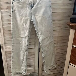 Stylish Light Blue Straight Leg Jeans